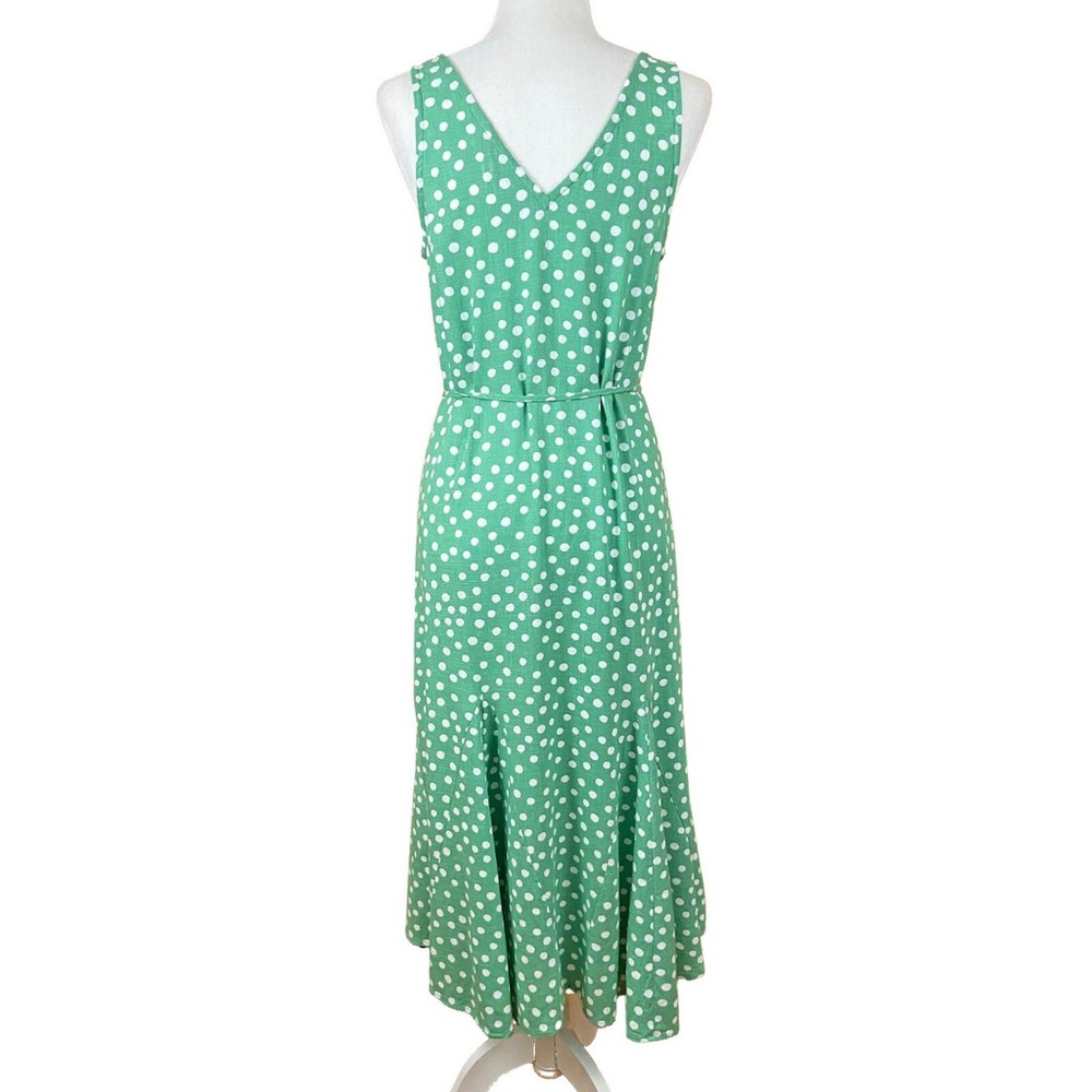 NWT Ann Taylor LOFT Green Godet Polka Dot Sleeveless Midi Dress – Size L